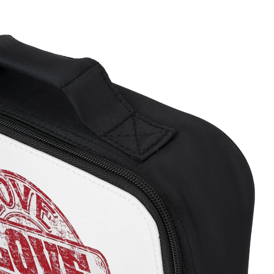 Lunch Bag Love by Mariu del Campo — open top view showing insulated interior