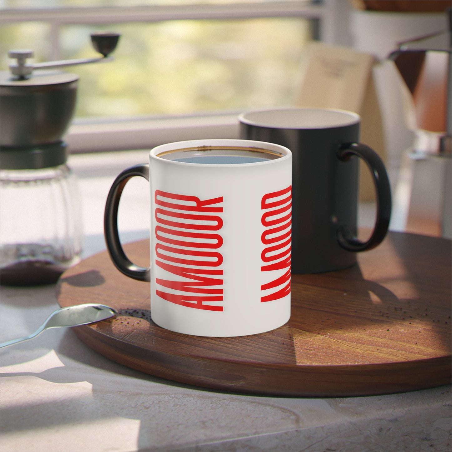 Mug Amooor Magic Mug - Perfect Gift for Valentine's Day & Coffee Lovers by Mariu del Campo.