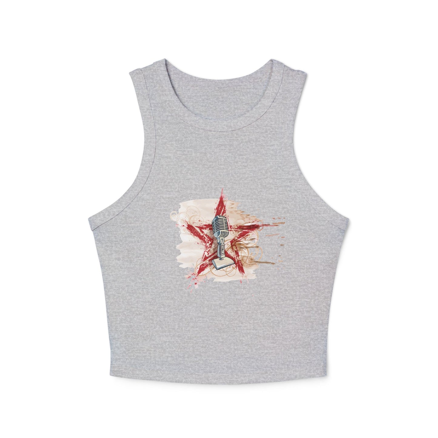 Top Women's Micro Rib Racer Tank rock star by Mariu del Campo.