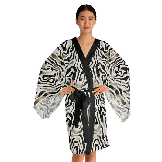 Robe Kimono Long Sleeve African Wild by Mariu del Campo — white option detail