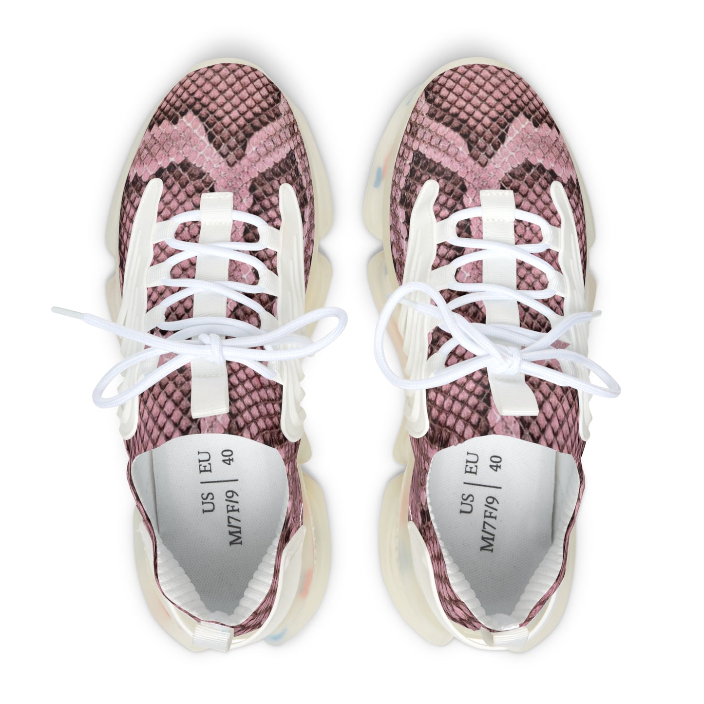 Sneakers Women's Mesh pink reptile by Mariu del Campo.