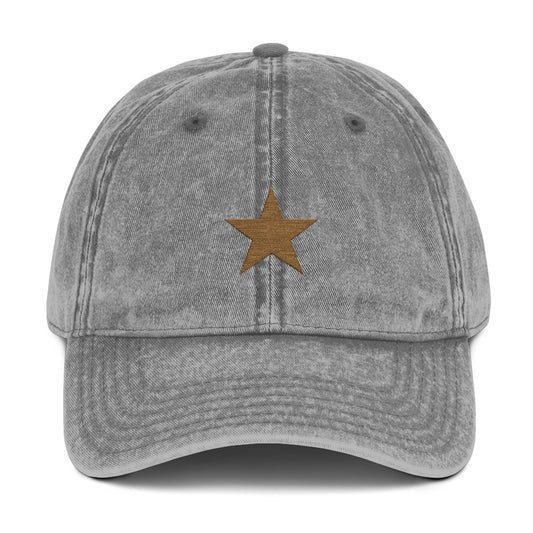 Hat Cap Vintage Golden Star by Mariu del Campo — maroon option side view