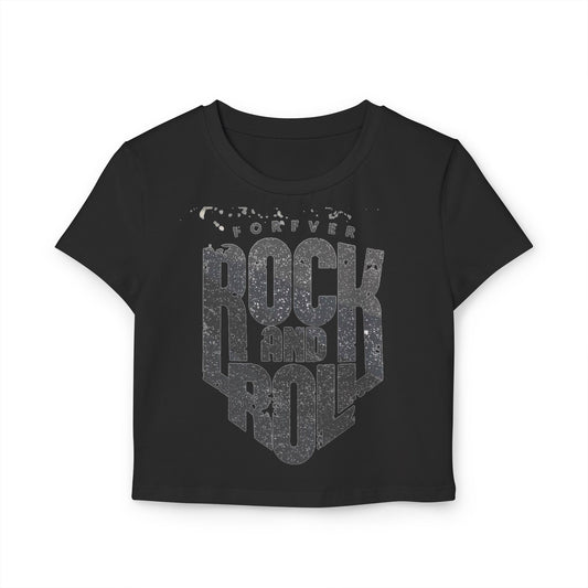 T-Shirt Women's Baby Rock and Roll by Mariu del Campo — light pink option front view
