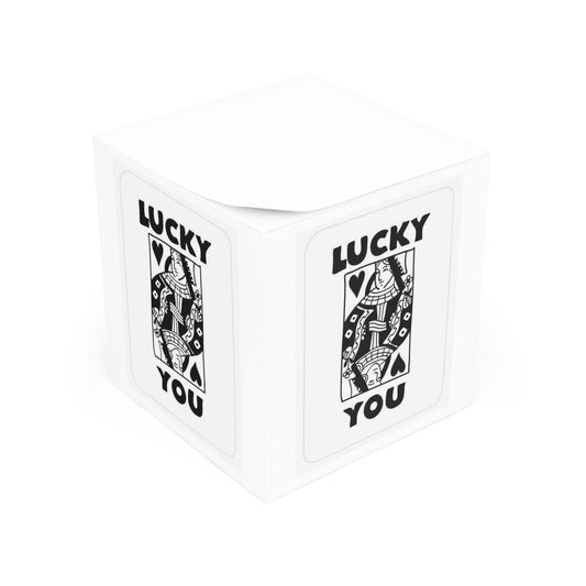 Note Cube Lucky You by Mariu del Campo — paper sheets detail with artwork