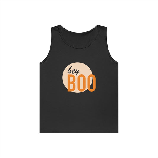 Tank Top Heavy Cotton Unisex Hey Boo by Mariu del Campo — red option front view