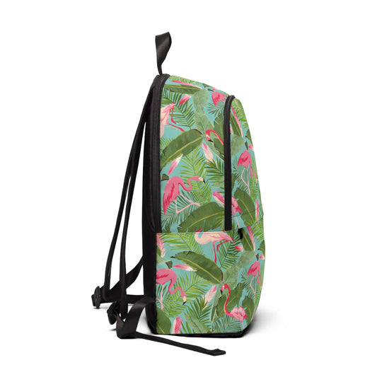 Backpack Unisex Fabric Pelicano by Mariu del Campo — side view and straps
