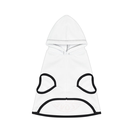 Pet Hoodie Love by Mariu del Campo — hoodie laid flat showing Love artwork