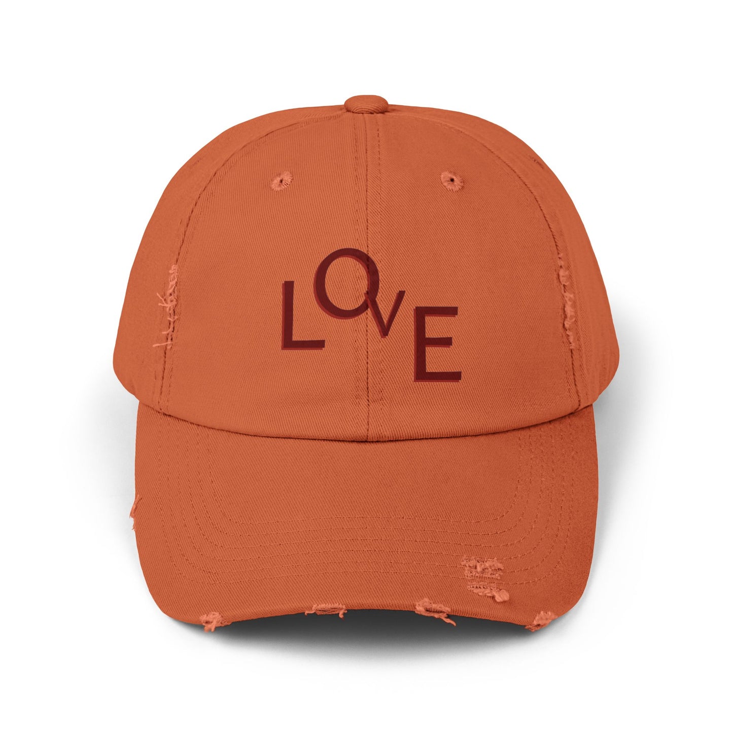 Hat Unisex Distressed Cap Love by Mariu del Campo. - Mariu del Campo