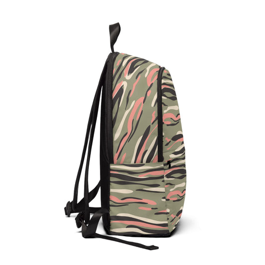 Backpack Unisex Fabric Rustic by Mariu del Campo — side view and straps