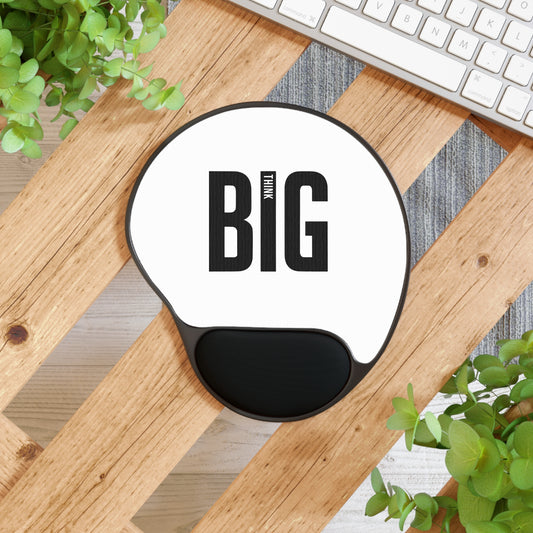 Mouse Pad with Wrist Rest Think Big — wrist cushion and artwork detail by Mariu del Campo