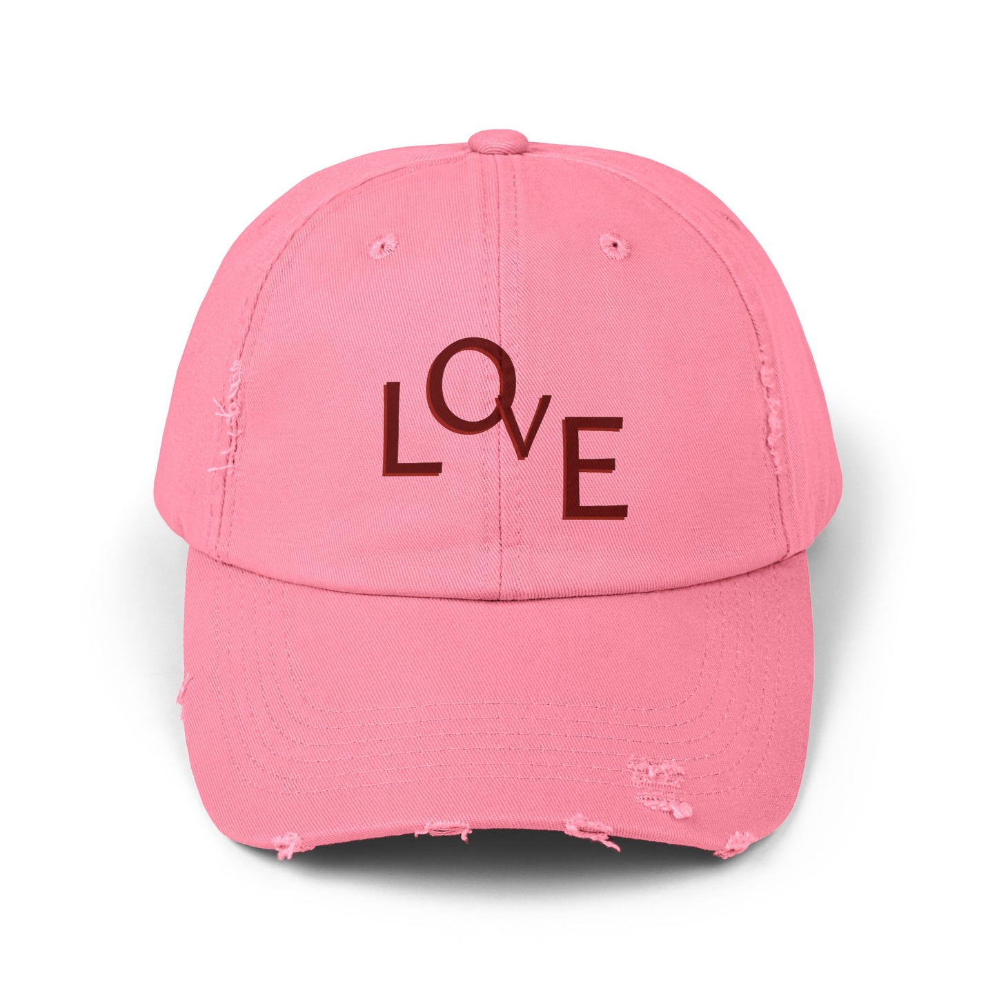Hat Unisex Distressed Cap Love by Mariu del Campo. - Mariu del Campo
