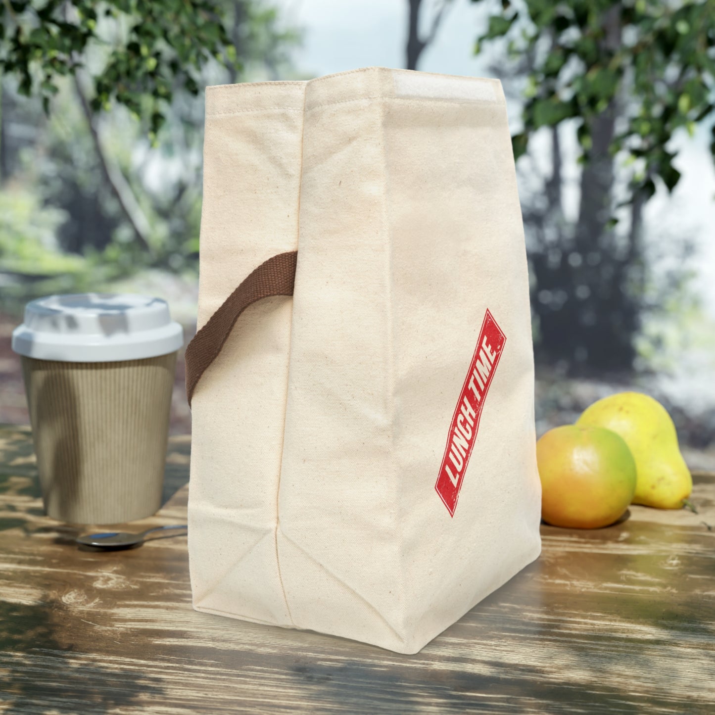 Bag Lunch Canvas with Strap lunch time by Mariu del Campo.
