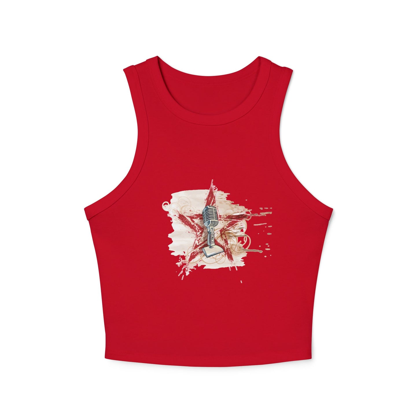 Top Women's Micro Rib Racer Tank rock star by Mariu del Campo.