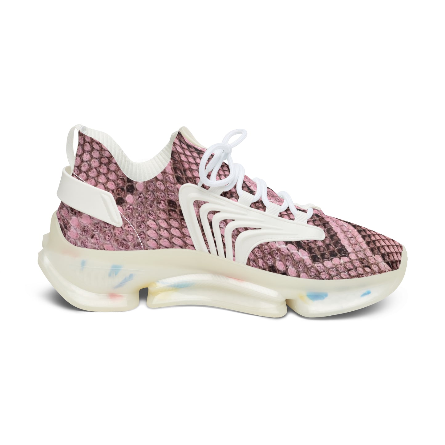Sneakers Women's Mesh pink reptile by Mariu del Campo.