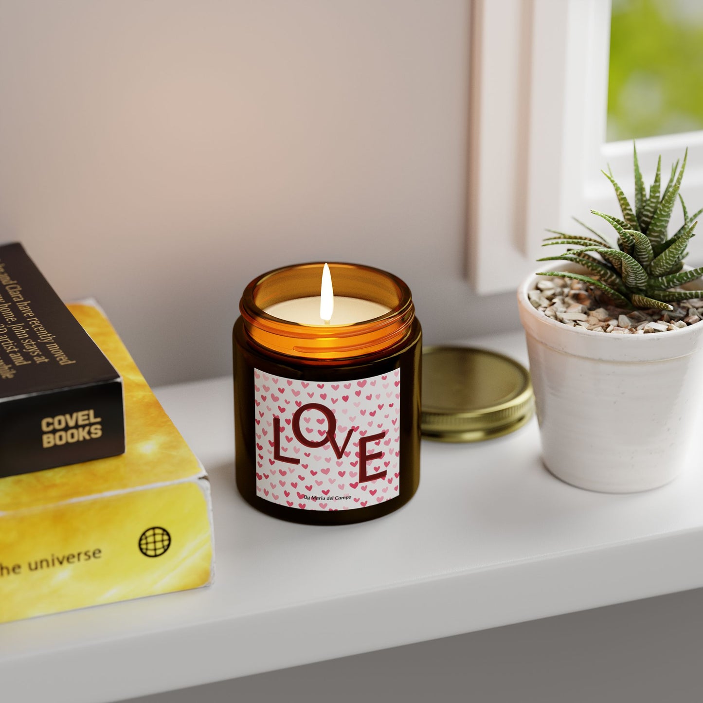 Scented Coconut Apricot Candles (4oz, 9oz) by Mariu del Campo.