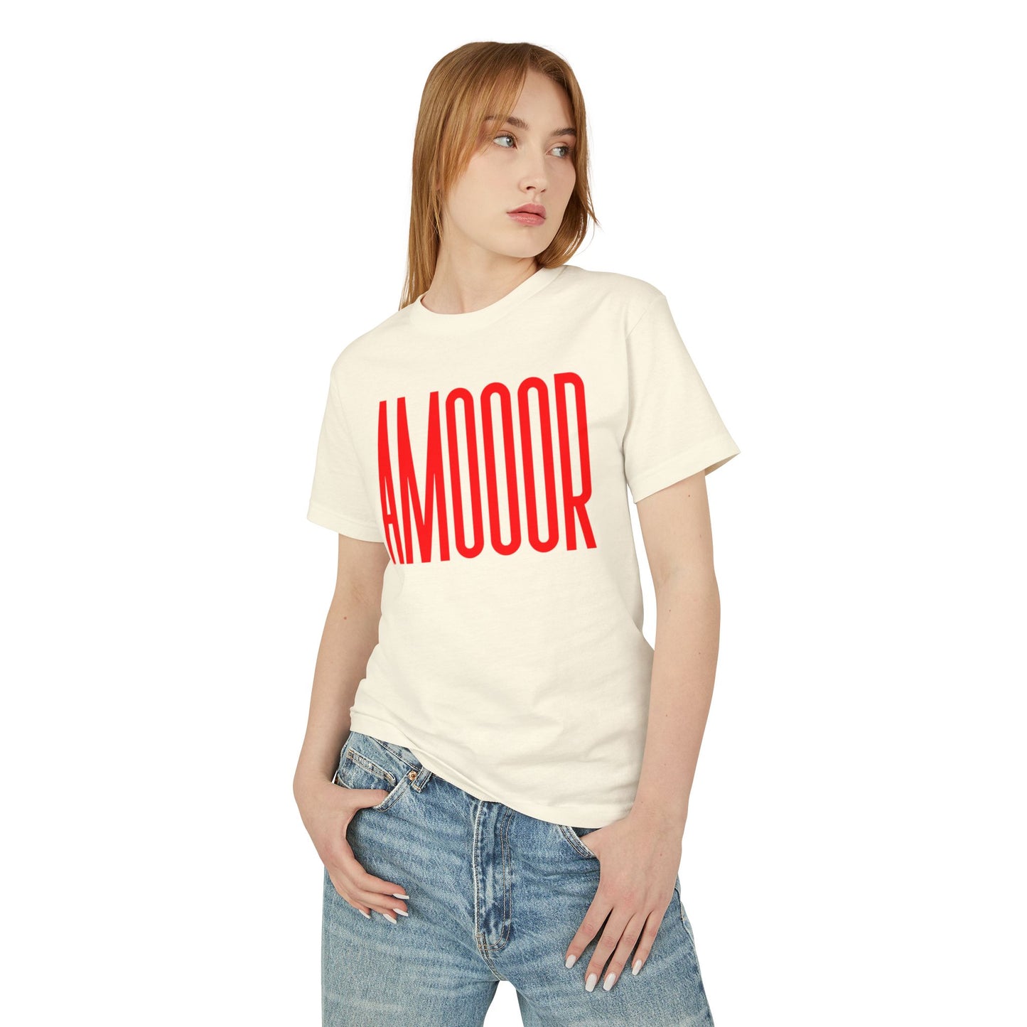 T-Shirt AMOOOR Unisex Heavyweight Cotton Tee by Mariu del Campo.