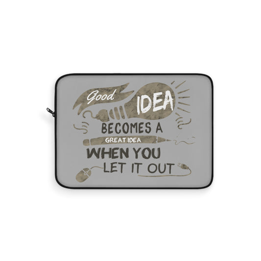 Laptop Sleeve Good Idea by Mariu del Campo — 15 inch size open view
