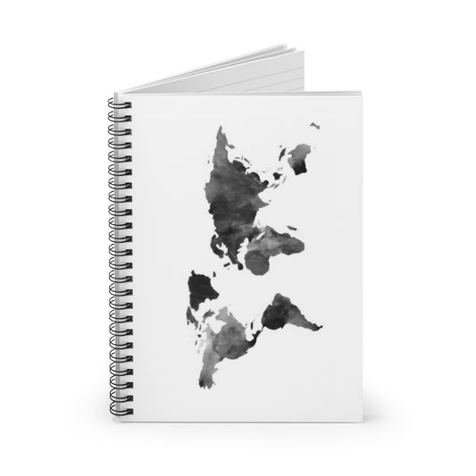 Spiral Notebook World by Mariu del Campo — open spread showing ruled pages