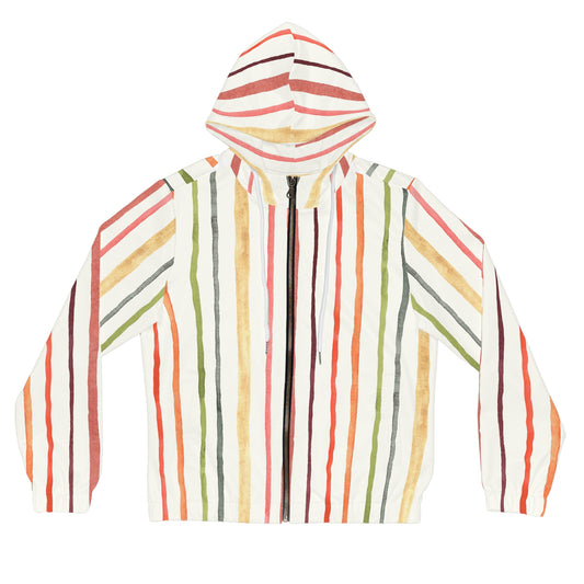 Hoodie Women's Striped Full-Zip by Mariu del Campo — back view full stripes