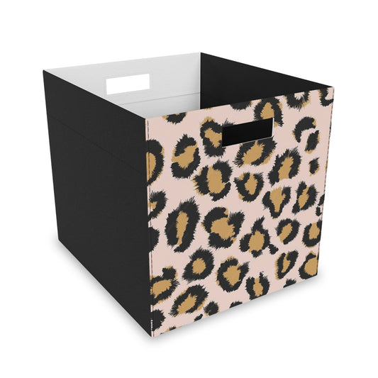 Felt Storage Box Leopard Black by Mariu del Campo — open top view showing capacity