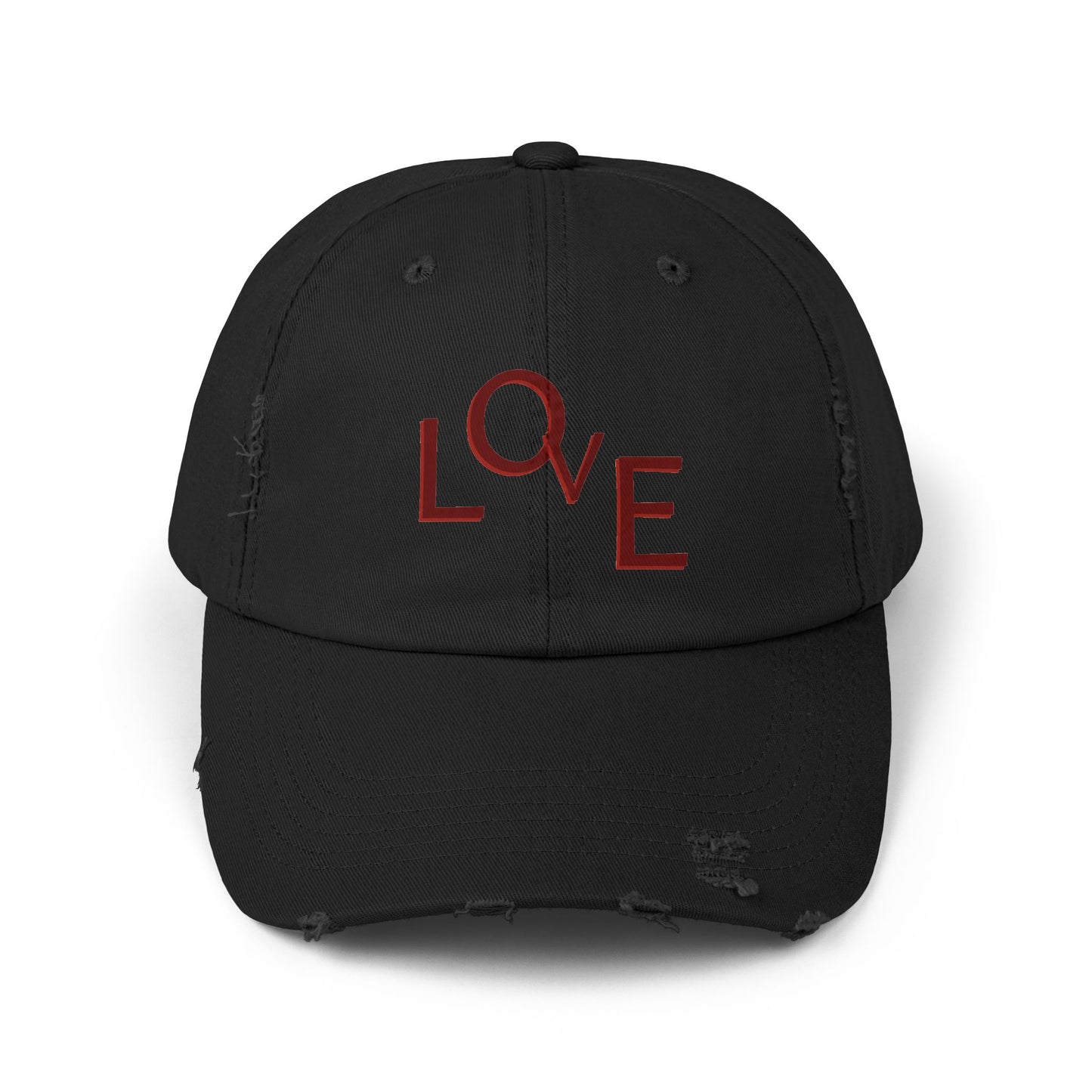 Hat Unisex Distressed Cap Love by Mariu del Campo. - Mariu del Campo