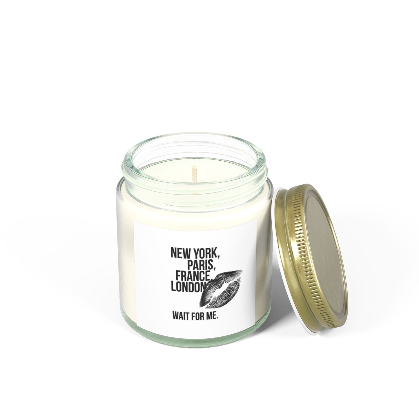 Scented Coconut Apricot Candles (4oz, 9oz) wait for me by Mariu del Campo.