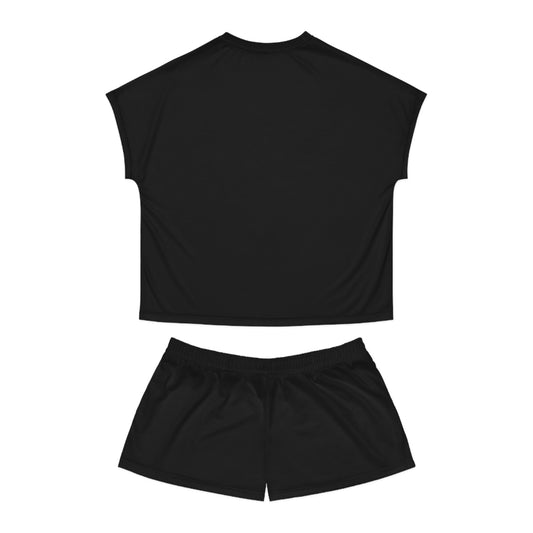 Pajama Women's Short Set Black by Mariu del Campo — model wearing set, lifestyle shot