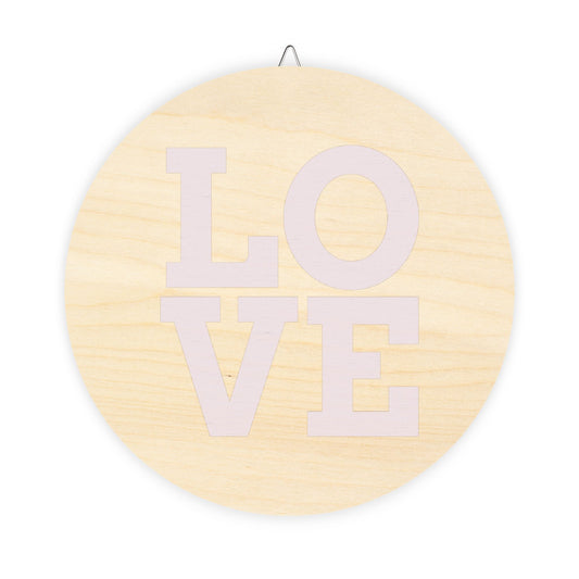 Wood Sign Love by Mariu del Campo — 8x8 size detail, wood texture