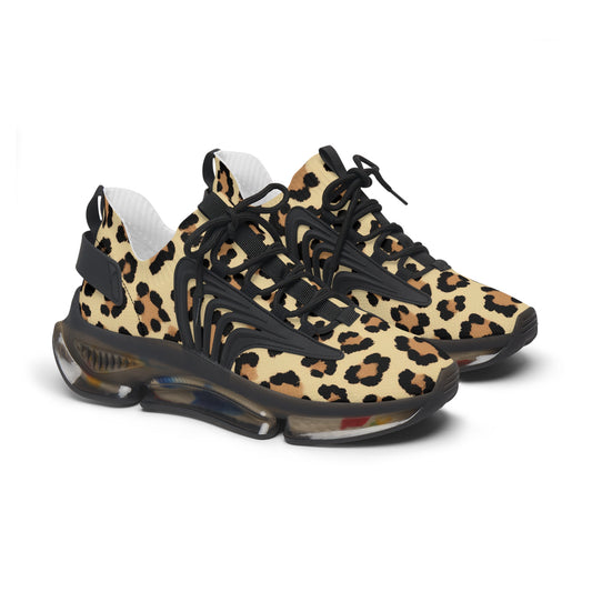 Sneakers Women's Mesh Leopard Spots by Mariu del Campo — side profile view