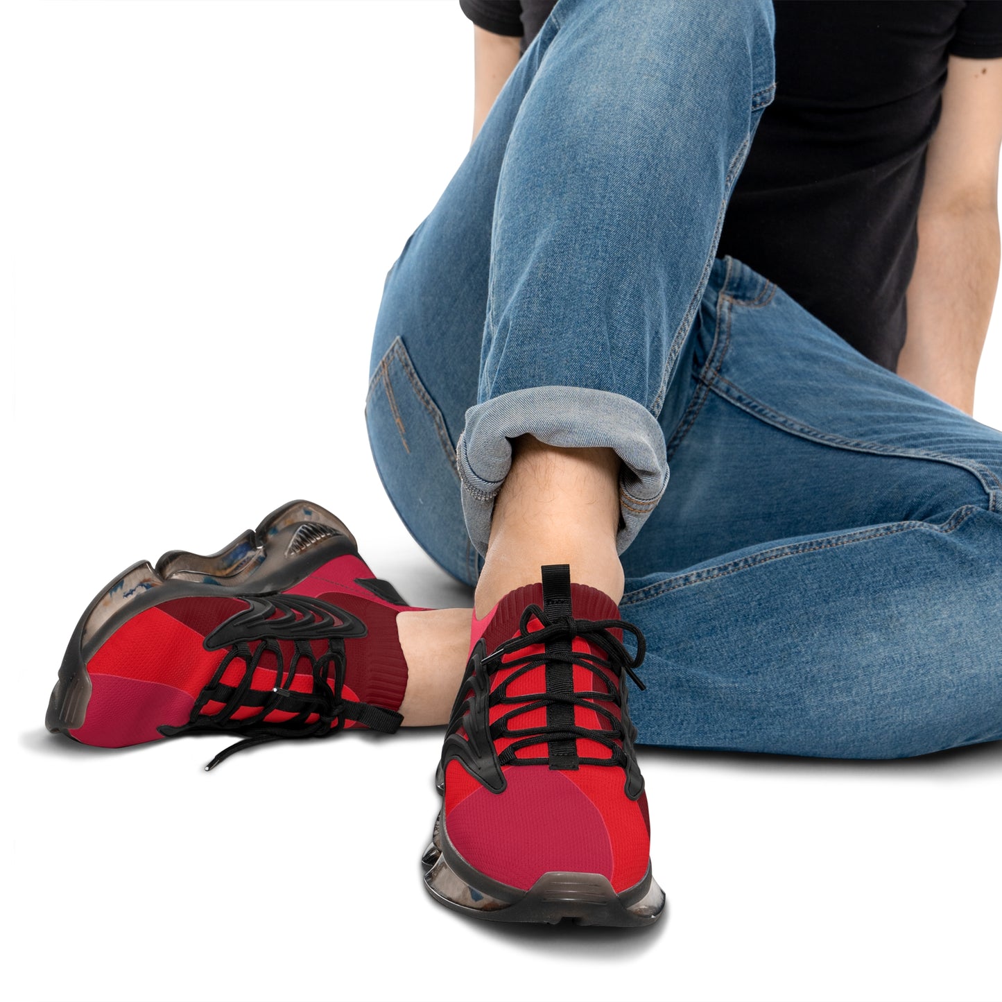 Sneakers unisex Mesh dark red by Mariu del Campo.