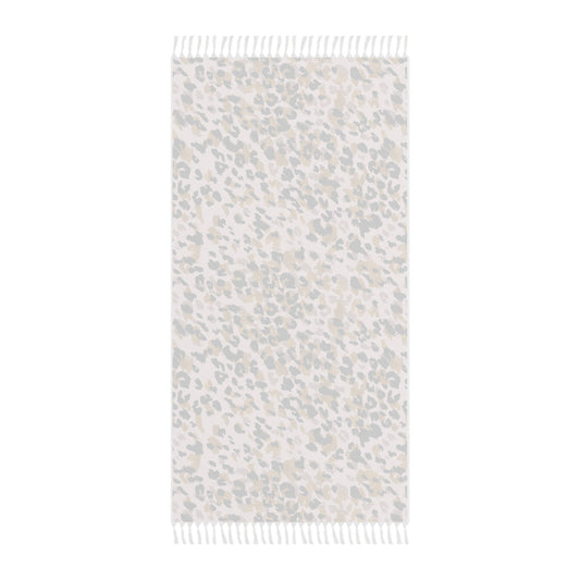 Boho Beach Towel Cloth Leopard by Mariu del Campo — fringe and fabric detail