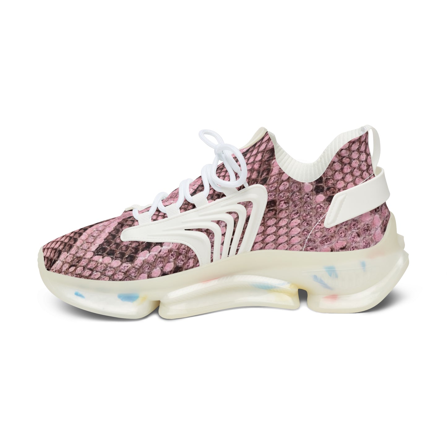 Sneakers Women's Mesh pink reptile by Mariu del Campo.