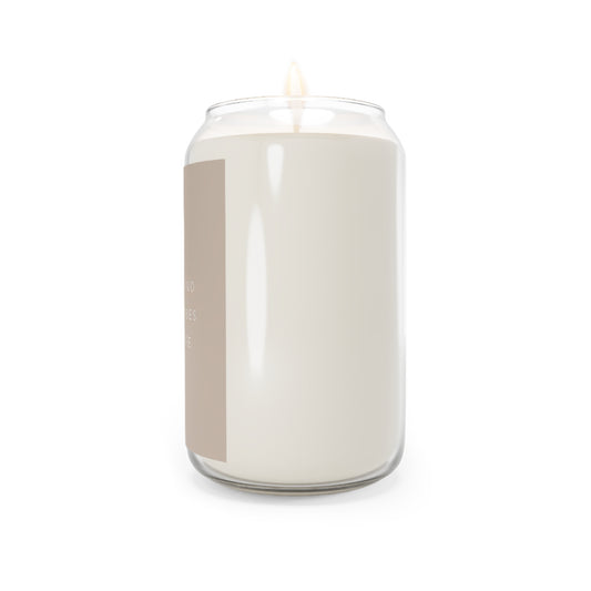 Scented Candle 13.75oz Positive by Mariu del Campo — candle lit, warm glow
