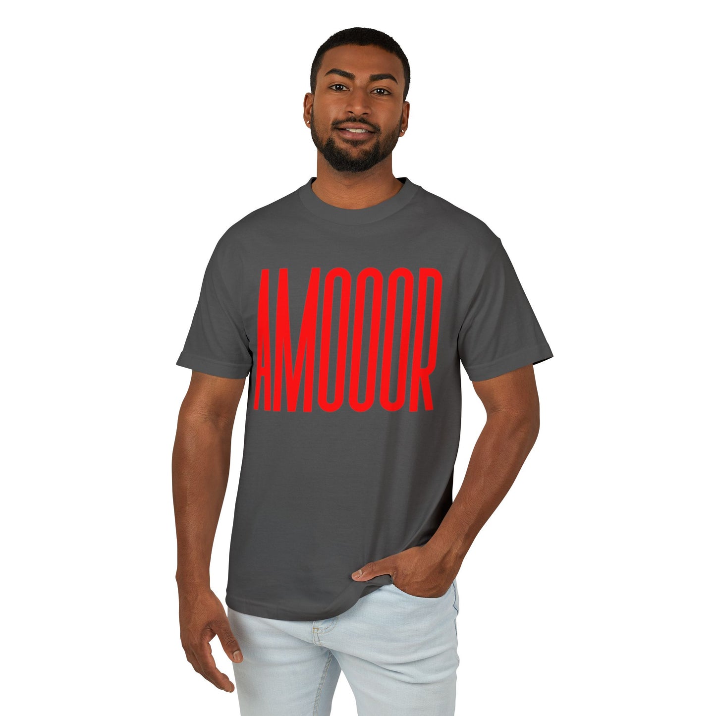 T-Shirt AMOOOR Unisex Heavyweight Cotton Tee by Mariu del Campo.