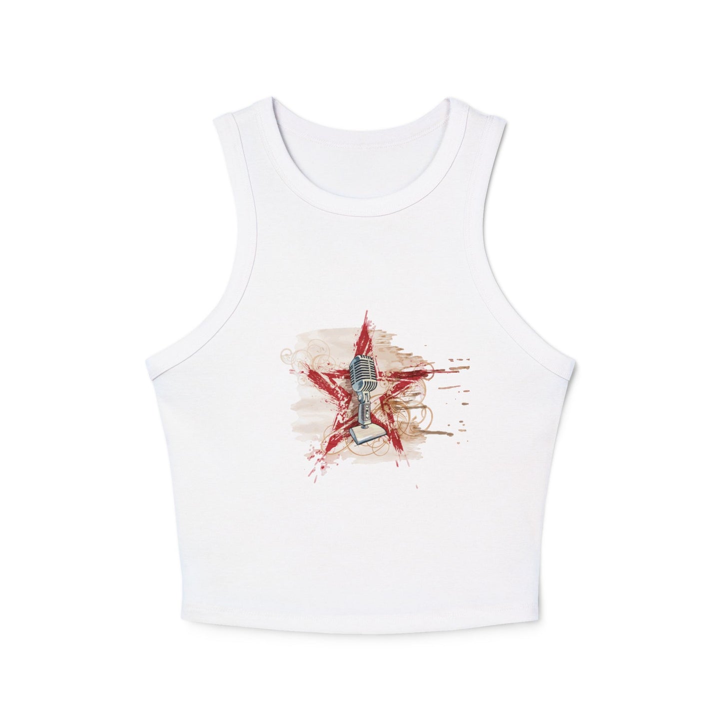 Top Women's Micro Rib Racer Tank rock star by Mariu del Campo.