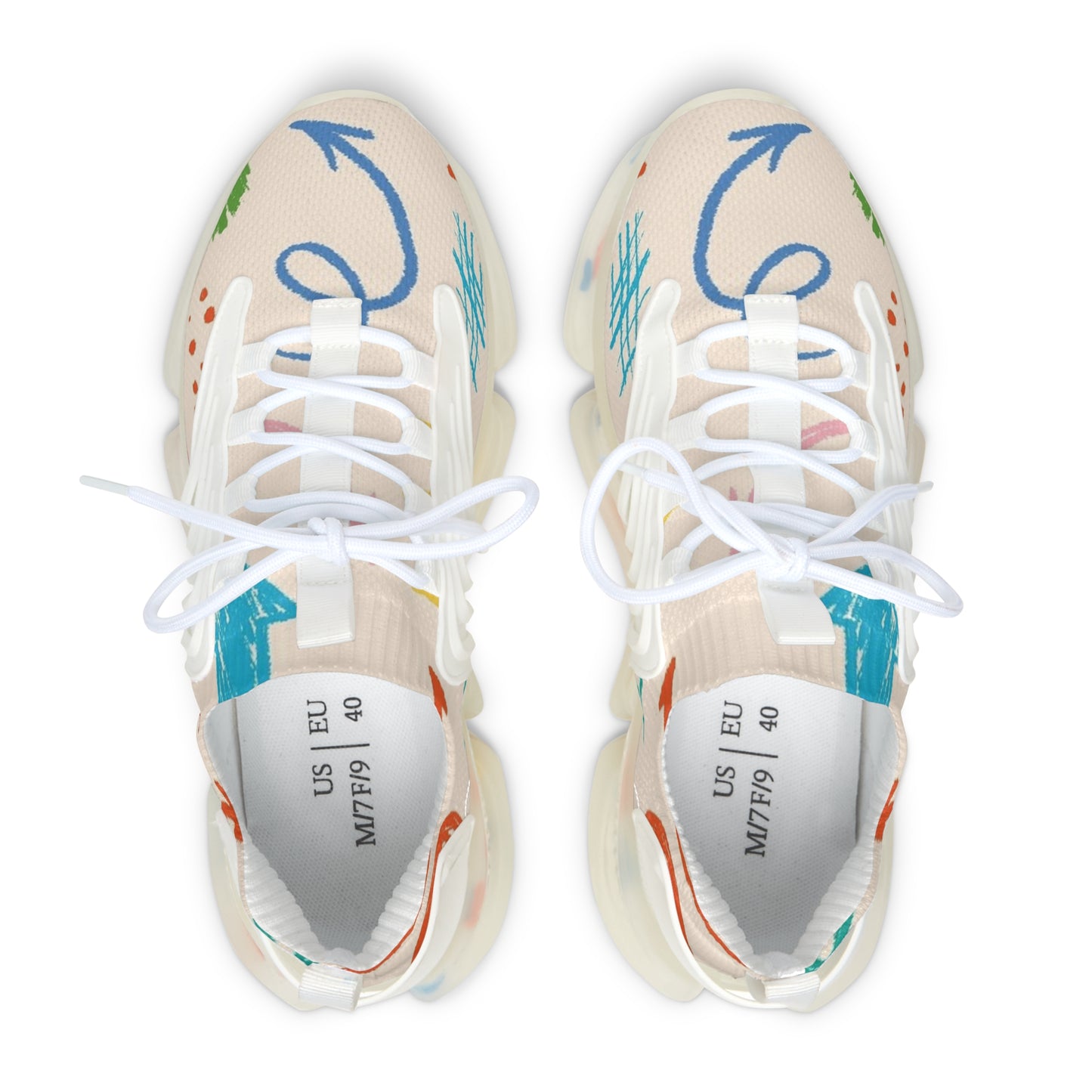 Sneakers Women's Mesh symbols by Mariu del Campo.