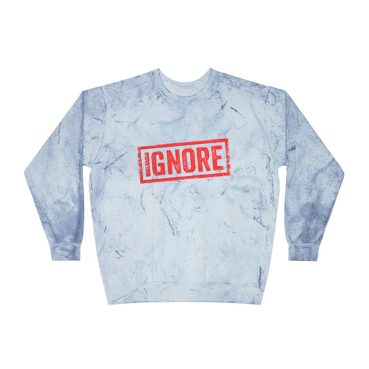 Sweatshirt Color Blast Crewneck Ignore by Mariu del Campo — back view artwork