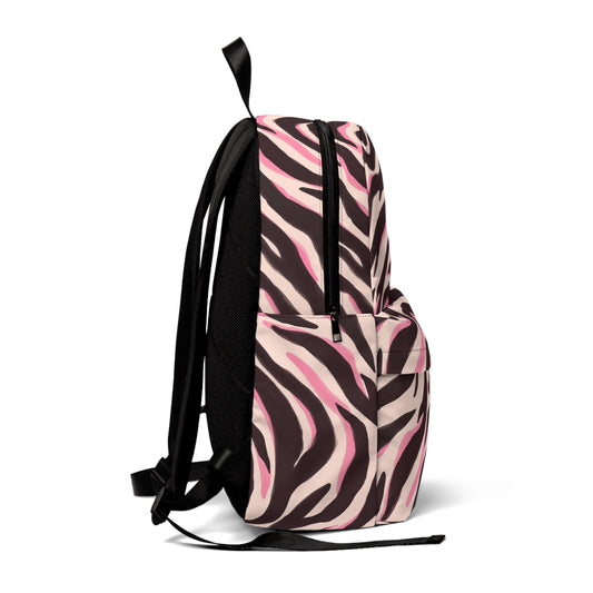 Backpack Unisex Classic Pink Wild by Mariu del Campo — side view