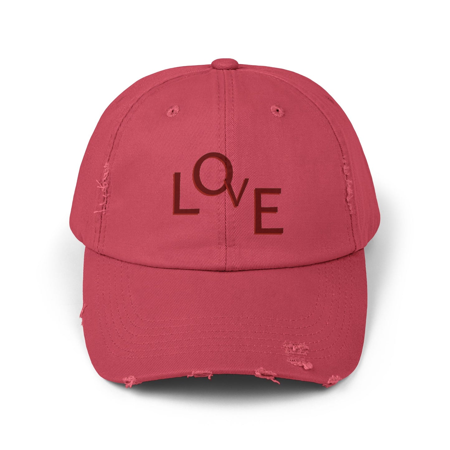Hat Unisex Distressed Cap Love by Mariu del Campo. - Mariu del Campo