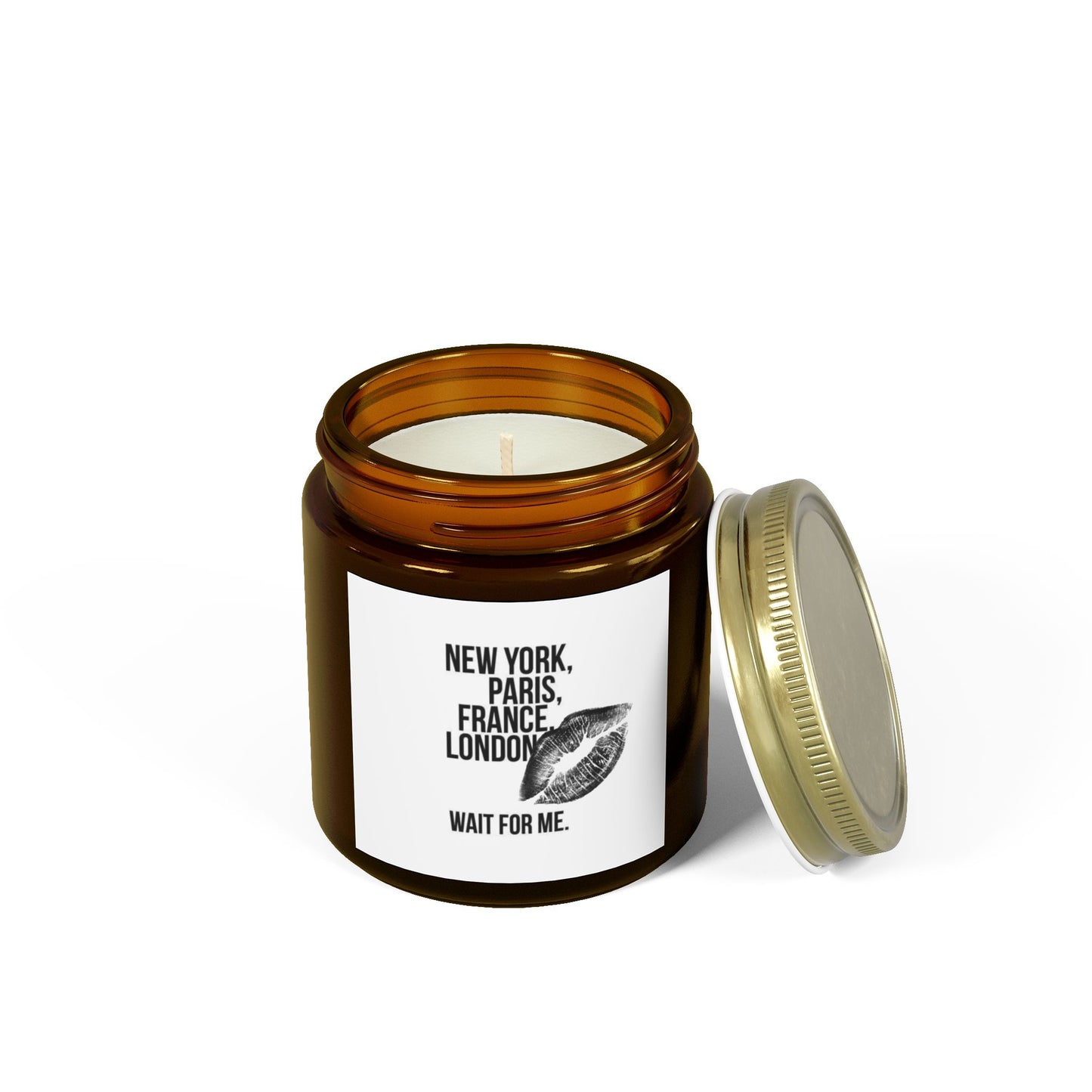Scented Coconut Apricot Candles (4oz, 9oz) wait for me by Mariu del Campo.