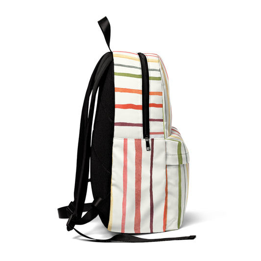 Backpack Unisex Classic Lines by Mariu del Campo — side view and straps