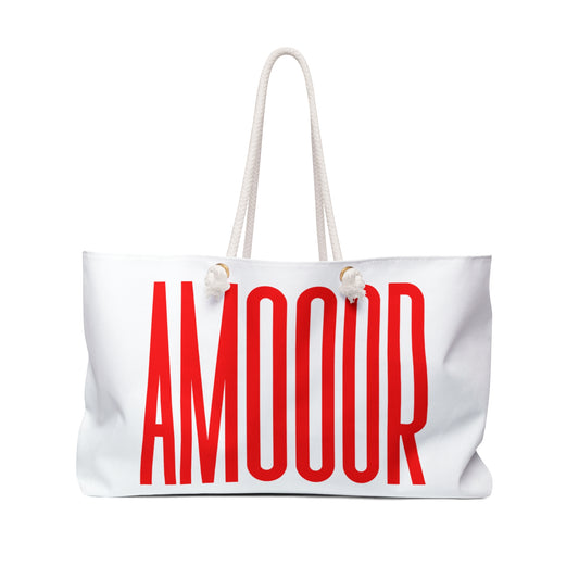 Weekender Bag AMOOOR ROOOMA by Mariu del Campo — side view and handles