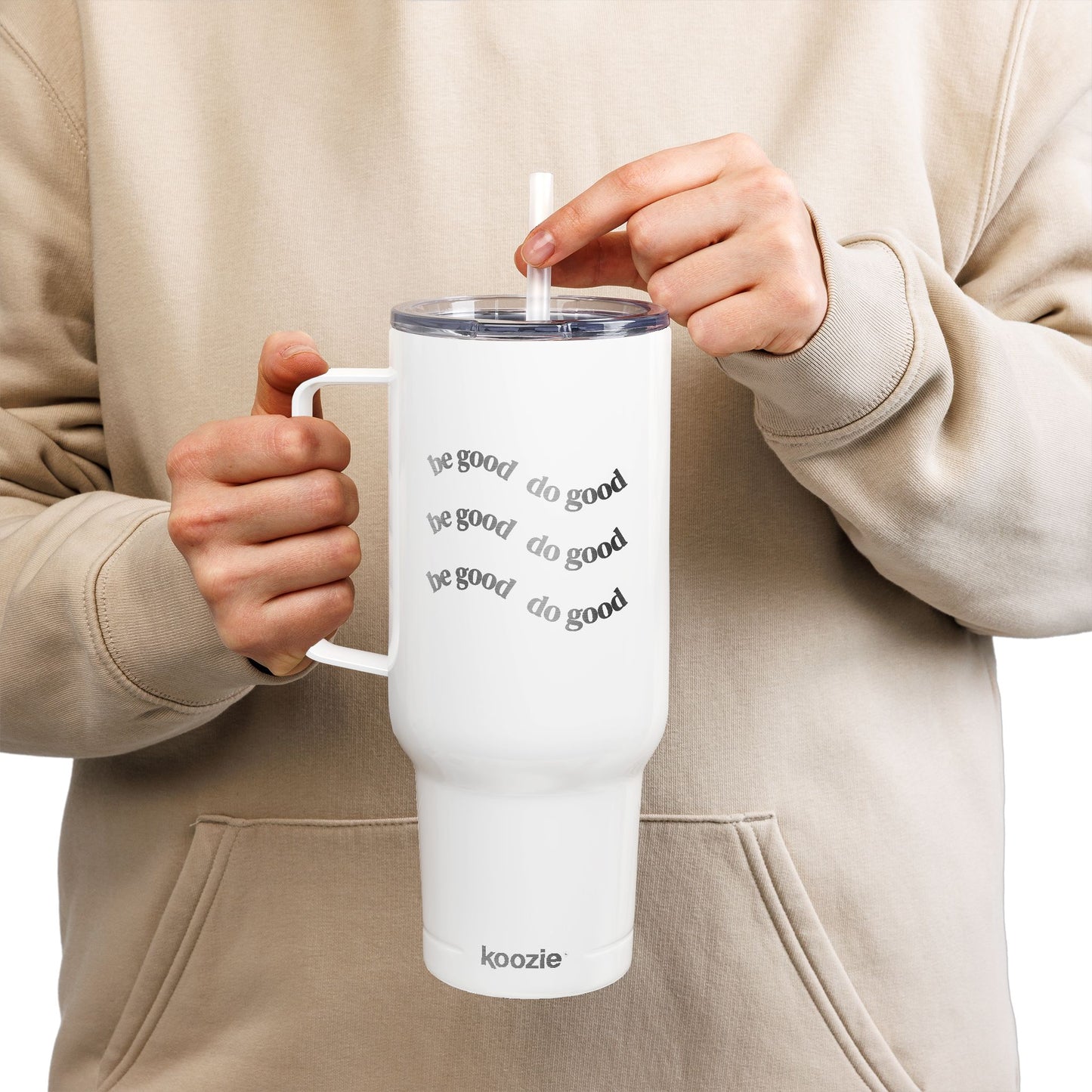 Insulated Tumbler 40oz with Engraved Be Good Do Good by Mariu del Campo.