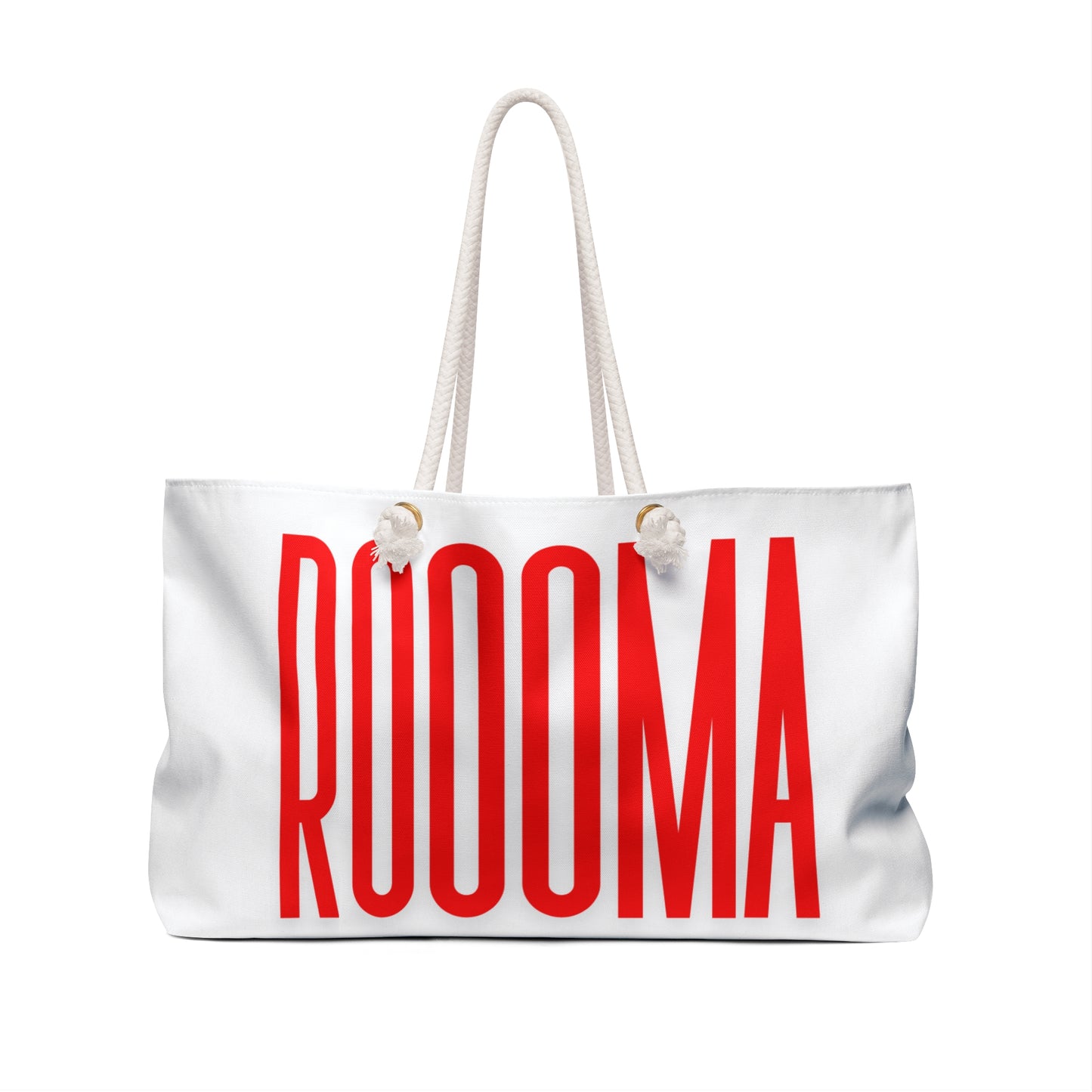 Bag Weekender Spacious with Bold AMOOOR' & 'ROOOMA Perfect for Travel & Getaways by Mariu del Campo.