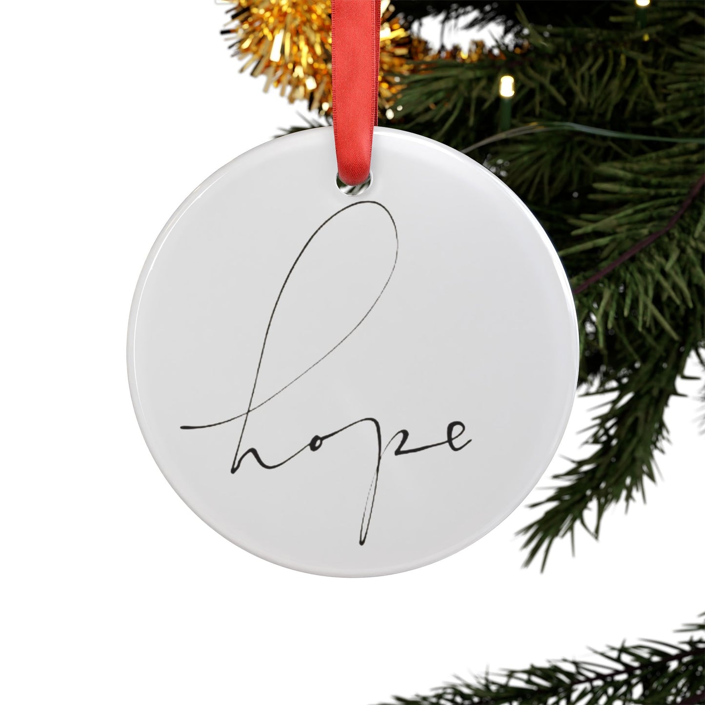 Ornament Acrylic Holiday hope by Mariu del Campo.