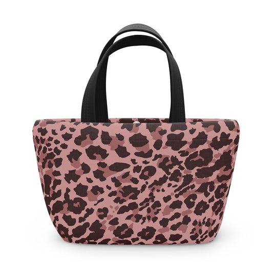 Lunch Bag Leopard by Mariu del Campo — black version open showing interior