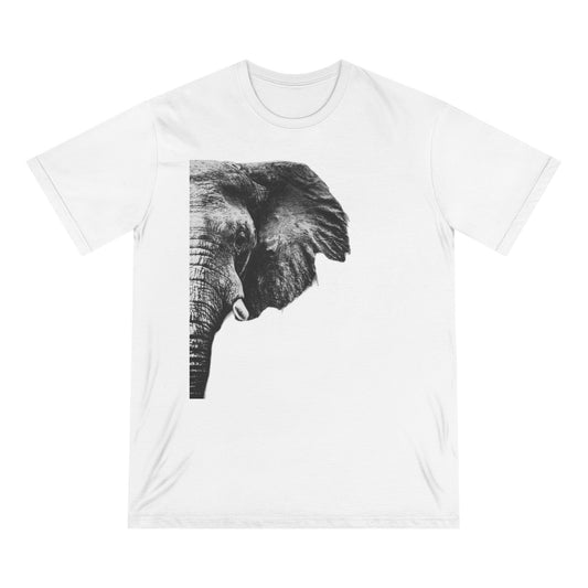 T-Shirt Organic Staple Elephant by Mariu del Campo — white option front view