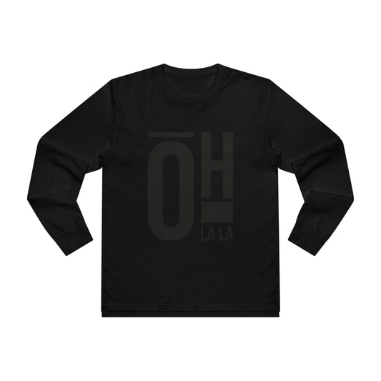 T-Shirt Men's Long Sleeve Oh La La by Mariu del Campo — white option front view