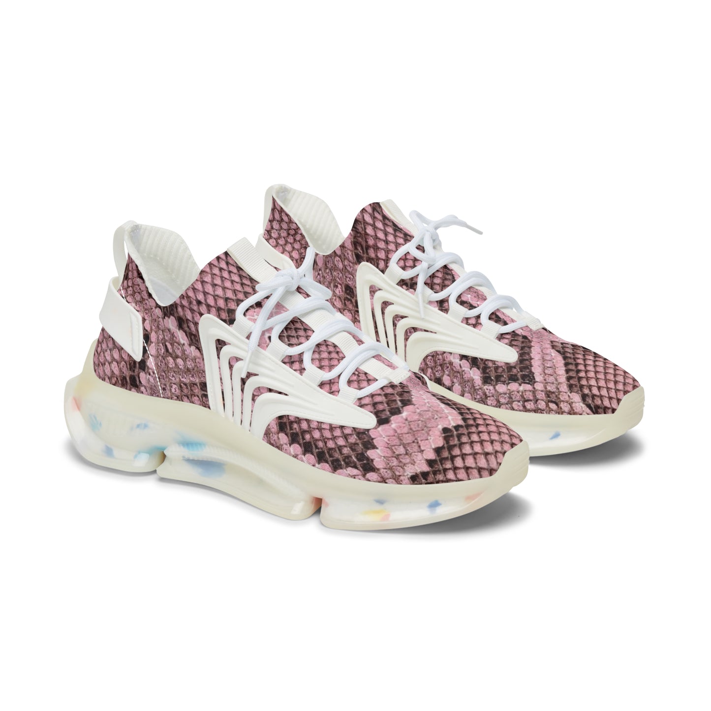 Sneakers Women's Mesh pink reptile by Mariu del Campo.