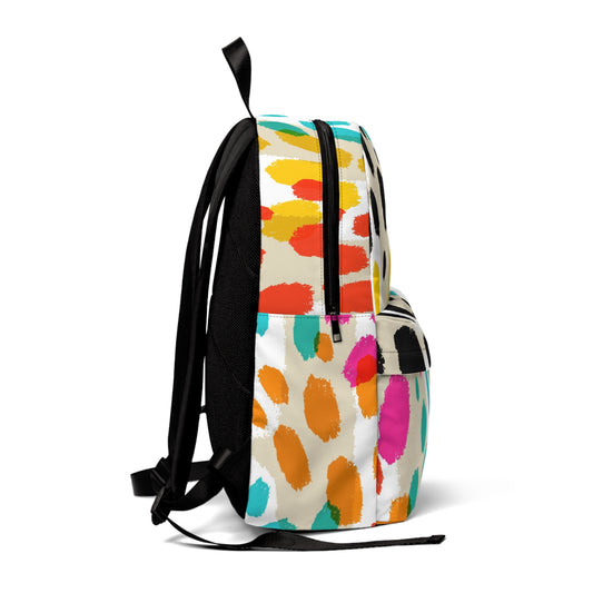 Backpack Unisex Classic Colors by Mariu del Campo — side view and straps